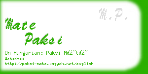 mate paksi business card